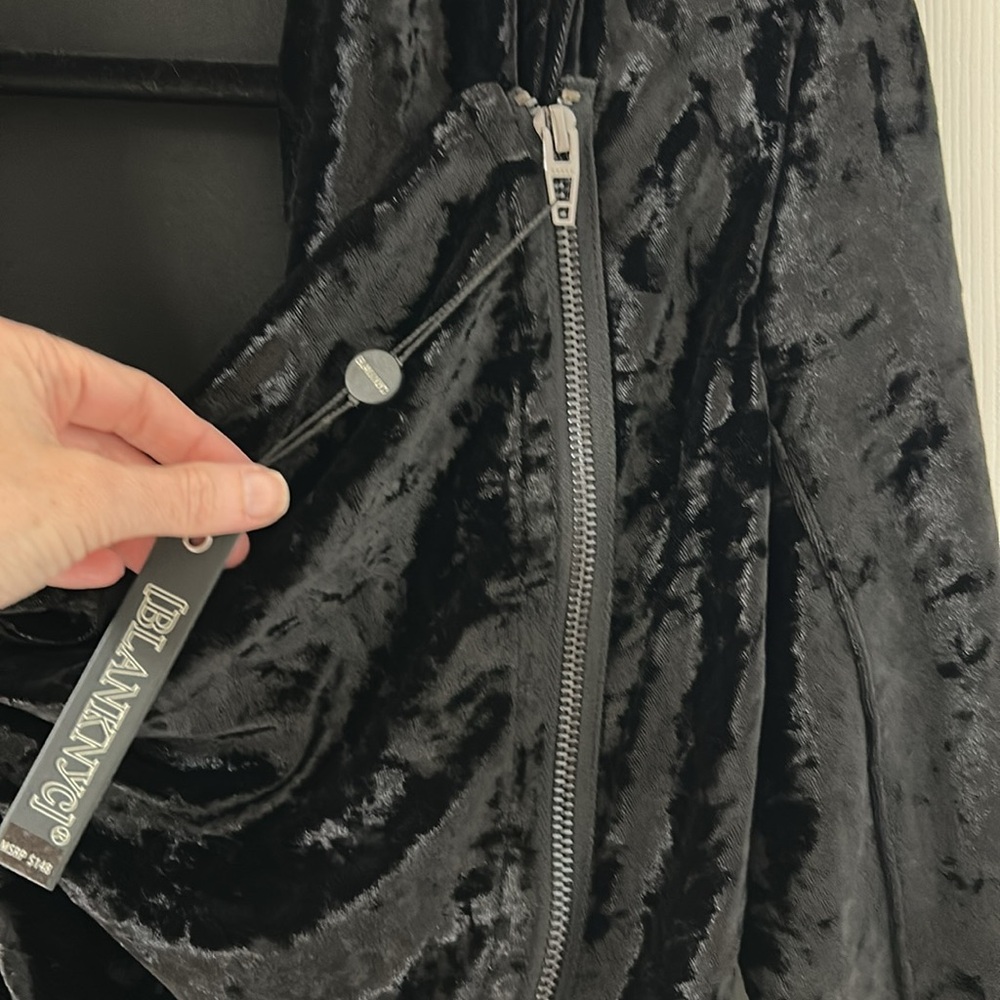 Anthro Blank NYC Crushed Velvet Drape Moto Jacket NWT - Picture 3 of 11